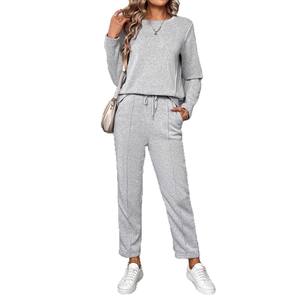 Dropshipping Shopify 2025 Fall Winter <b>Womens</b> <b>Hooded</b> <b>Cardigan</b> Slim Fit Hoodie Wide Leg Pants Two Piece Set - Product Image 1