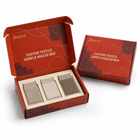Boîte d'expédition personnalisée pour échantillons textiles, en carton ondulé E, imprimée brillante avec logo en feuille d'or