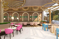 Ensemble de meubles de restaurant de nouveau style moderne de haute qualité ensemble de table et de chaises de canapé de stand en forme de U en velours, bar de restaurant