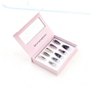 Boîte en papier personnalisée pour ongles avec fenêtre, impression numérique, boîte en papier pour ongles biodégradable, boîte en papier magnétique pour ongles - Product Image 3