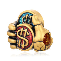 Bracelet perlé en or massif 24 carats, motif double monnaie et os, style classique, accessoires de joaillerie haut de gamme, design de mode