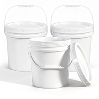Seau en plastique de qualité alimentaire avec couvercle à vis, 5 gallons, pour emballage alimentaire et jouets, baril de pluie, logo personnalisé, directement de l'usine