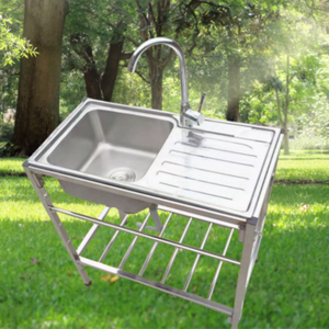 Évier de cuisine de comptoir monobloc en acier inoxydable détachable - Product Image 6