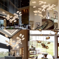 Luminaire suspendu en verre gris fumé au design nuage moderne, lampe suspendue artistique en verre soufflé, lustre pour restaurant et hôtel