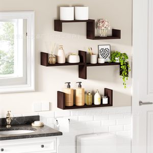 <b>Wall</b>-<b>mounted</b> Floating <b>Shelves</b> Rectangle Multipurpose Durable <b>Wall</b> <b>Mounted</b> Type Customizable Color For Bathroom Bedroom Living - Product Image 2