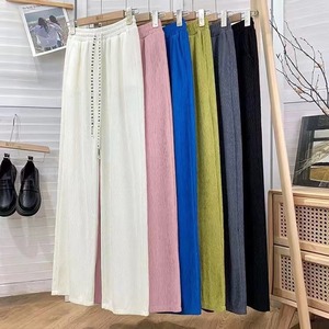 <span class=keywords><strong>Pantalon</strong></span> large en soie glacée pour <span class=keywords><strong>femme</strong></span>, taille haute, coupe droite <span class=keywords><strong>d</strong></span>écontractée, idéal pour l'été - Product Image 3