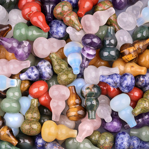 Gourde sculptée sans trou de 30 mm en cristal naturel, <span class=keywords><strong>améthyste</strong></span>, quartz rose, agate <span class=keywords><strong>blanche</strong></span> – Vente en gros - Product Image 6