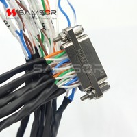 Connecteur micro-miniature rectangulaire mâle haute performance Micro-D 24P en alliage d'aluminium plaqué cuivre pour montage sur câble