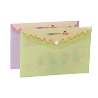 Cartera de bolsillo con estampado personalizado, carpeta de plástico para documentos, escolar, PP, A4, con botón a presión