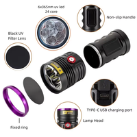 Lampe de poche UV portable puissante 365nm lumière noire lampe de poche UV haute puissance rechargeable par USB pour détecteur d'urine pour animaux de compagnie
