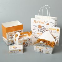 Emballage alimentaire jetable pour emporter, personnalisé avec logo, pour hamburgers, frites, restauration rapide, boîtes à poulet frit