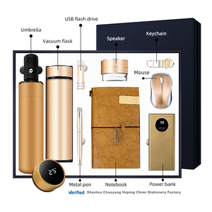 Paraguas personalizado, frasco de vacío, unidad flash USB, bolígrafo, altavoz, A6 notebook, ratón inalámbrico, Banco de energía, llavero, juego de regalo 9 en 1 - Product Image 2