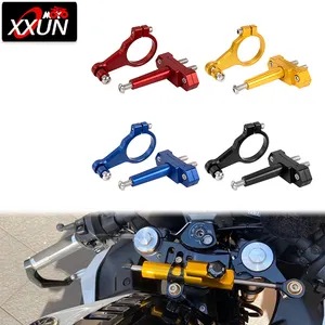 XXUN Motorcycle Parts Adjustable Steering Stabilizer Damper Bracket Mount Kit Base for Yamaha YZF R15 V3 2017 2018 2019 2020