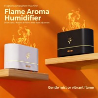 Diffuseur d'huiles essentielles à ultrasons avec effet de flamme réaliste, humidificateur d'arômes, utilisation en voiture via USB, 2 niveaux de brume, ambiance RGB