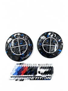 Emblema GZYLC in Vera Fibra di Carbonio <span class=keywords><strong>Nero</strong></span> e Oro per <span class=keywords><strong>BMW</strong></span> Serie 1-7, X1-X7, <span class=keywords><strong>Logo</strong></span> per Cofano e Cerchioni, Modifica Estetica - Product Image 5