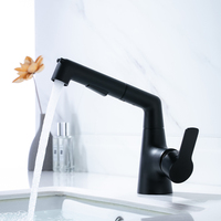 BFH3394EE Robinet de salle de bain Conception de tuyau exposé Finition noire mate Corps en laiton Look moderne Monotrou Facile à nettoyer Durable