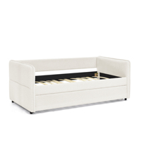 Lit double convertible en chêne massif de style européen luxueux, avec cadre de lit rembourré capitonné réglable et confortable