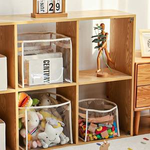 Boîte de rangement transparente Nestop, bac de rangement carré en tissu non tissé, organisateur de jouets pour chambre d'enfant, usage domestique, 25x21x21 cm - Product Image 2