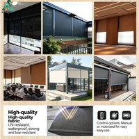 Stores motorisés extérieurs coupe-vent et imperméables pour pergola à lames en aluminium, patio, balcon – Taille personnalisée