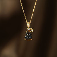 Collier en alliage avec pendentif gourde marron pour femme TANGPEI, bijoux tendance