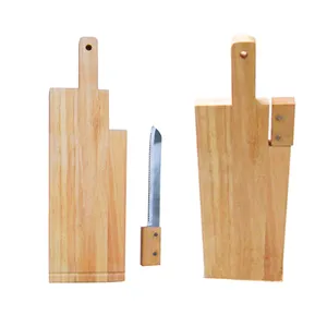 Chopping Blocks Kitchen Wood Cutting Board With Integrated S/s Knife