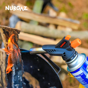 Encendedor de Camping Nurgaz con Cartucho para Exteriores, Boquilla Invertible, Encendedor Electrónico, Azul Gris - Product Image 3
