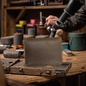 กระเป๋าสตางค์หนังวัวแท้สไตล์วินเทจแบบพับได้สำหรับผู้ชาย ป้องกัน RFID บาง พกพาสะดวก พร้อมคลิปหนีบเงินแม่เหล็ก ซับในโพลีเอสเตอร์ - Product Image 5