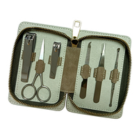 WELLFLYER Lot de 6 coupe-ongles et outils de beauté en acier inoxydable pour manucure et pédicure à pointe MS-743