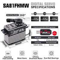 Servo Inteligente RC SA81FHMW HV 74KG 0.125Seg, Motor BLS de 4 Polos de Alto Torque, Impermeable, Programable, Regular y para Cabrestante