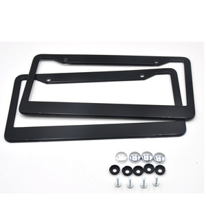 Marco de Matrícula de Aleación de Aluminio Negro, Distancia entre Orificios de 175 mm, Estilo de Abrazadera, Uso General para Automóviles - Product Image 1
