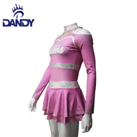 Design de mode rose Styles Mystique Tissus Spandex Cheerleader Performance Uniforme Scolaire Vêtements De Danse