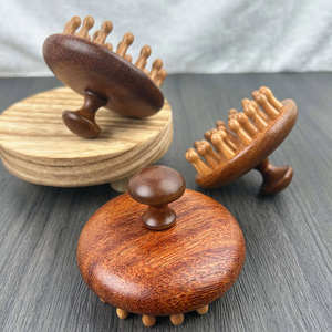 Hochwertiger multifunktion aler Golddraht Grüner Sandelholz-<span class=keywords><strong>Massage</strong></span> kamm Holzkamm - Product Image 6