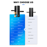Serrure de porte intelligente KROVI F05 Wi-Fi avec contrôle par application Tuya, écran tactile à empreintes digitales, clavier à code, clé Bluelock TT Lock pour projet