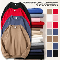 Pull en coton robuste à col rond, épaules tombantes, coupe décontractée, adapté aux hommes, aux femmes et aux couples, brodé