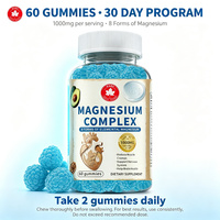 Gomitas de Magnesio Complejo de Marca Privada OEM, 1000 mg, 8 Formas de Magnesio, Glicinato, Citrato, Relajación Muscular, Salud Cerebral, Personalizadas