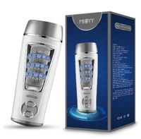 Prix de gros 100% étanche Black Airplane Cup, masturbateur intelligent télescopique à aspiration, avec vibration sonore et fonction chauffante