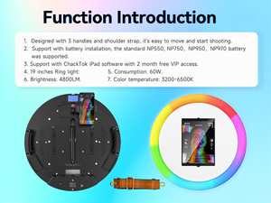 Anillo de Luz RGB MWE para iPad, Compatible con Modelos de 10.2, 10.9 y 11 Pulgadas, Cabina de Fotos Portátil con Correa para Bodas y Fiestas - Product Image 4
