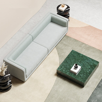 Carré 1000*1000mm pierre naturelle indien vert Table basse Table d'extrémité marbre salon hôtel hall loisirs meubles Table d'appoint