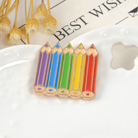 Coloré rêve crayons émail broche stylo épinglette Denim jean chemise sac dessin animé enfance bijoux cadeau pour fille amis enfants