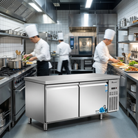 Réfrigérateur commercial sous comptoir de 1,2 m en acier inoxydable, table de travail réfrigérée, plan de travail réfrigéré sous comptoir