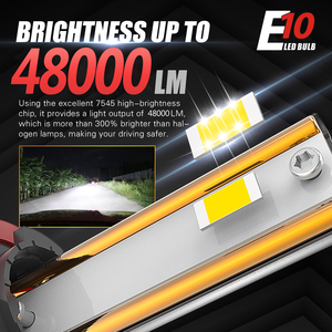 Đèn Pha Xe Máy XENPLUS <span class=keywords><strong>E10</strong></span> 200W 48000LM 6500K, Bóng Đèn <span class=keywords><strong>Led</strong></span> Sương Mù Tự Động H1 H3 H4 H7 H8 H11 H13 9005 9006 - Product Image 2