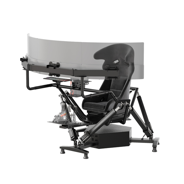 Racebear 6-Axis Racing Simulator Cockpit Full Motion Platform Arcade Game Machine Adjustable Pedals Aluminium Base Cockpit