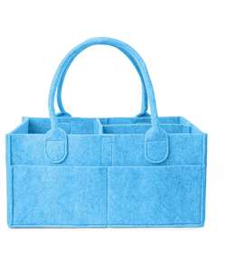 Bolsa de Almacenamiento de Pañales Plegable de Fieltro con Asas, Organizador de Pañales para Bebé con Diseño Compartimentado - Product Image 1