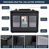 Estuche de Almacenamiento Kaplo de Doble Capa de Aluminio para Tarjetas Graduadas con 3 Ventanas de Exhibición para Slabs Estándar, Tarjetas Coleccionables, Resistente