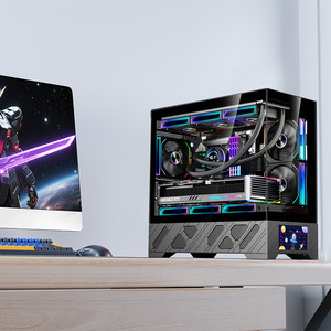 Boîtier PC Gaming en Verre Refroidi par Liquide Millennium MATX Édition Double Moniteur Vue sur Mer pour Cybercafé, Ports USB 3.0 - En Stock, Vente en Gros - Product Image 4