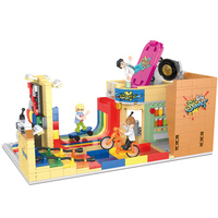 COGO City Town Center Sports Park-Ensemble de blocs de construction à assembler soi-même-vue sur la rue-Jouets pour enfants