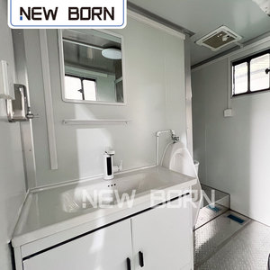 Nuovo Rimorchio Toilette Portatile <span class=keywords><strong>Bron</strong></span> con WC e Lavabo 13.12x6.28x7.38ft per Eventi all'Aperto, Matrimoni, Cantieri Edili - Product Image 6