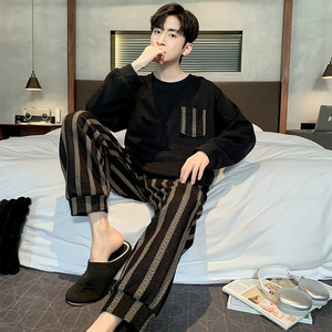 <span class=keywords><strong>Pijamas</strong></span> de Poliéster Elástico y Transpirable para Hombre, Estilo Moderno para Estudiantes, Nueva Llegada Primavera/Otoño 2025, Manga Larga, Alto Atractivo - Product Image 3