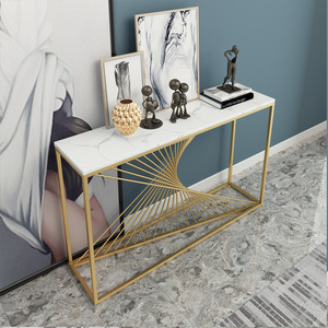 Table de consoles d'entrée en marbre Table de <span class=keywords><strong>console</strong></span> <span class=keywords><strong>rectangulaire</strong></span> étroite ultra-étroite légère Table de <span class=keywords><strong>console</strong></span> en marbre de luxe - Product Image 4
