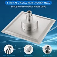 Pompe De Douche a Filtre Full Chrome Filtered Shower, 8 10 12 "Pomme de douche fixe à haute pression, élimine le chlore